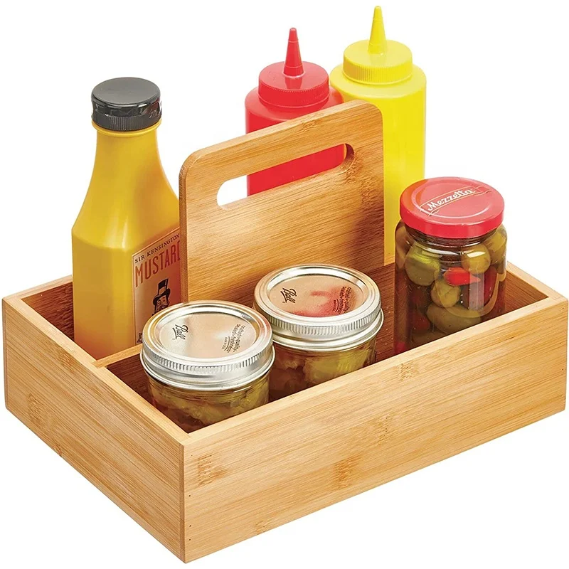 2022 Bamboo Wood Storage Box Bathroom Washing Supplies Storage Box Separate Portable Desktop Storage Box