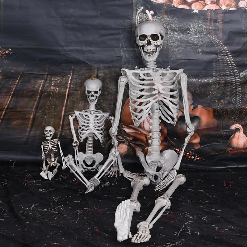 Realistic Bones Skeleton Decoration Indoor Outdoor Plastic Joints Movable Haunted House Creepy Halloween Ornament