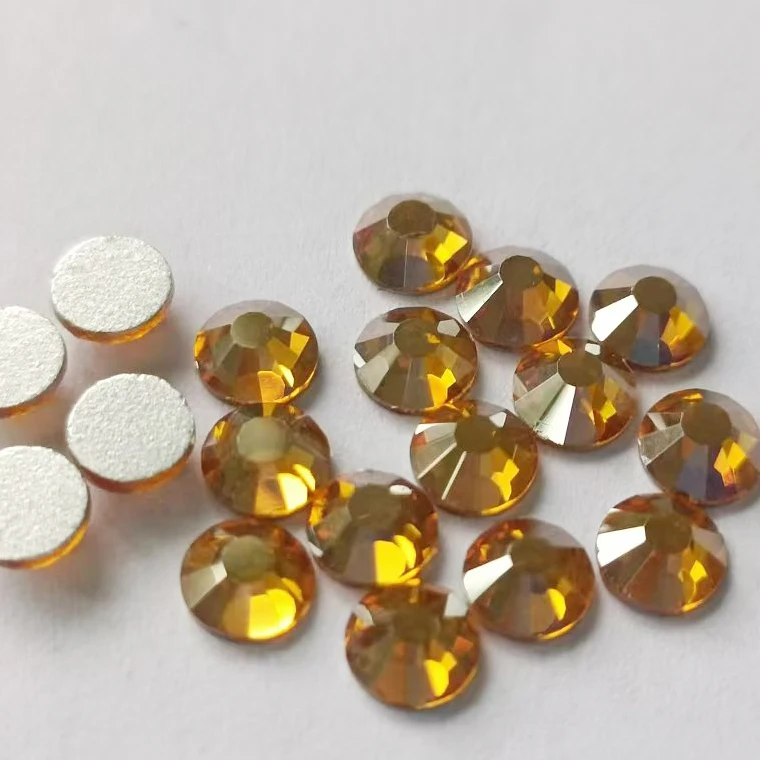 sparkling  topaz glass rhinestones for nails ,garment accessories