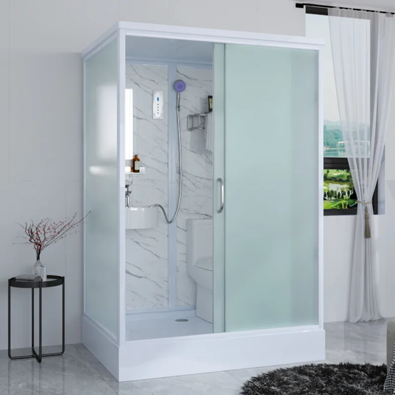 Sliding Hotel Shower Modern Bathroom Shower Rooms Prefab Bathroom Modular Shower Room with White Frame