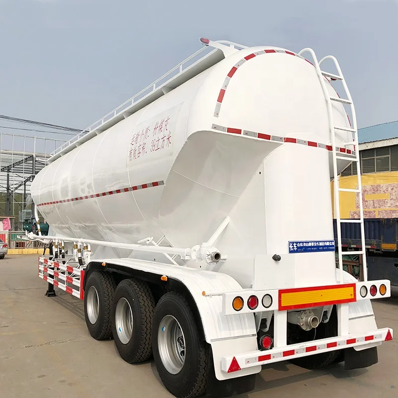 Vertical type 40cbm bulk cement tank semi trailer cement tanker with air compressor for sale