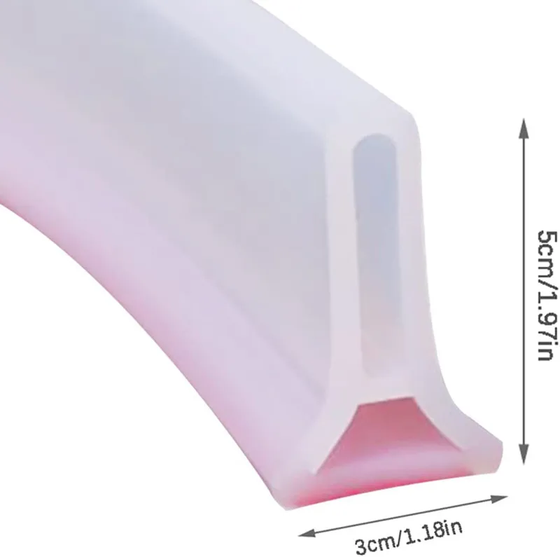 Multi-size Silicone Bathroom Water Retaining Strip Collapsible Bendable Rubber Water-stop Dam Barrier