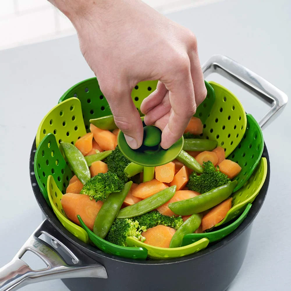 BPA Free & Food Grade Approved Food Grade Dishwasher Safe Silicone Steaming Basket