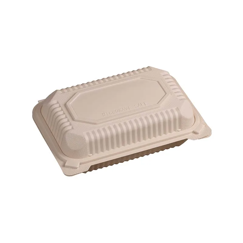 Biosano 2 Compartment Food Containers Set Prep 750ml Plastic Container Lunch Bag With Automatic Press Type Bio Degradable