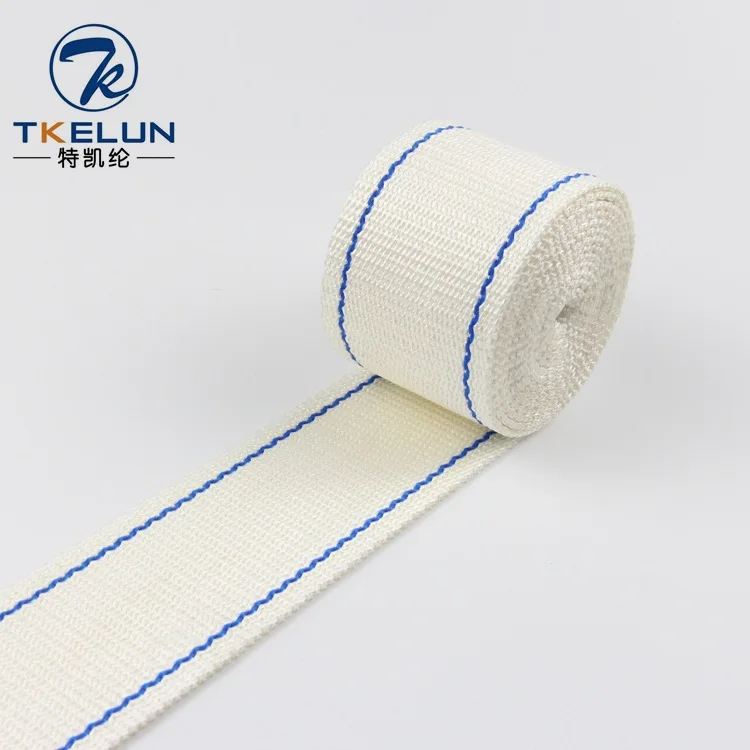 50mm Blue and White Interwoven Webbing UHMWPE Material 5 Tons Lifting Belt Sling