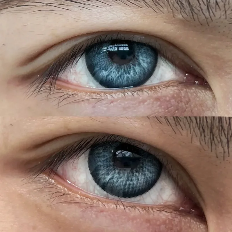 customized yearly natural blue color contact lenses with degree
