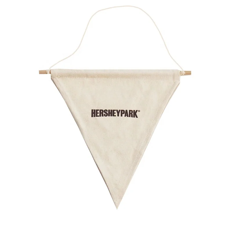 Custom Cotton  Flag Canvas Banner for Park Decorations Wall Pennant Hanging Flag for Education & Travel Agency