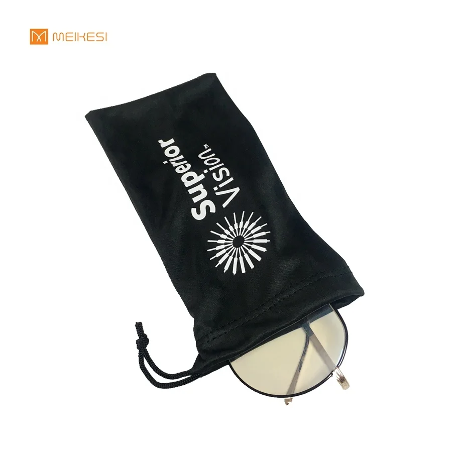 
custom logo microfiber sunglasses jewelry drawstrings pouch 