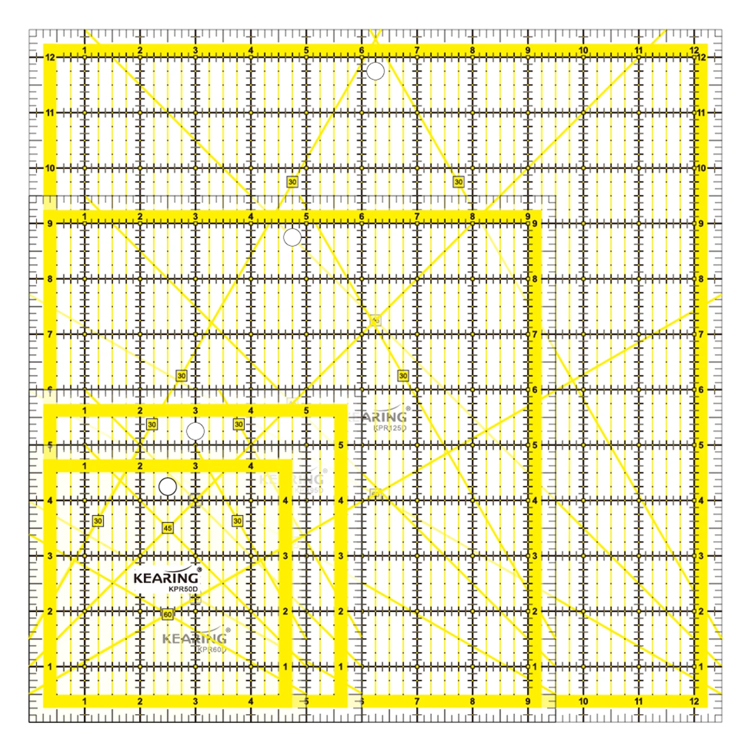 Kearing Фирменная имперская квадратная Лоскутная линейка для квилтинга набор рукоделия