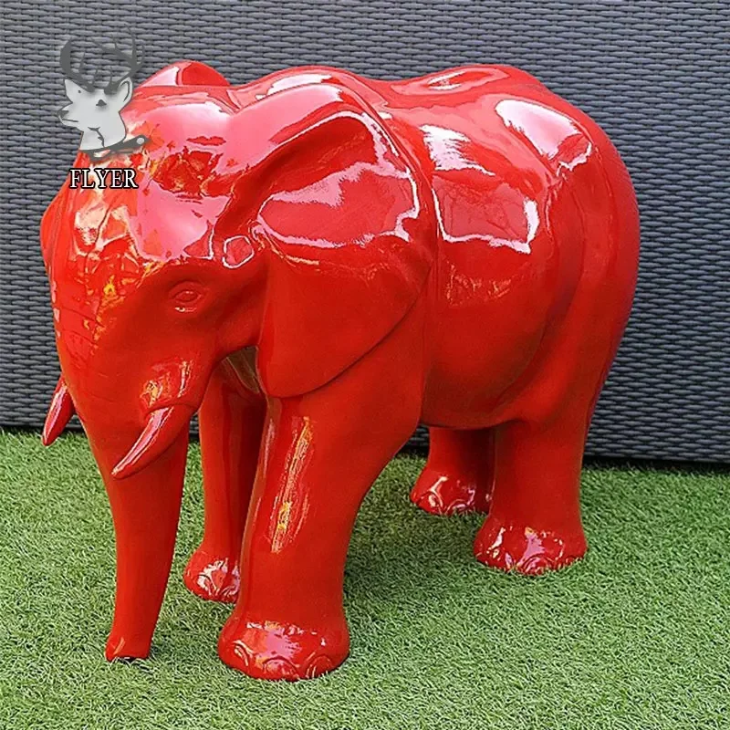 Outdoor Garden Decoration Fiberglass Animal Statue Resin Elephant Sculpture