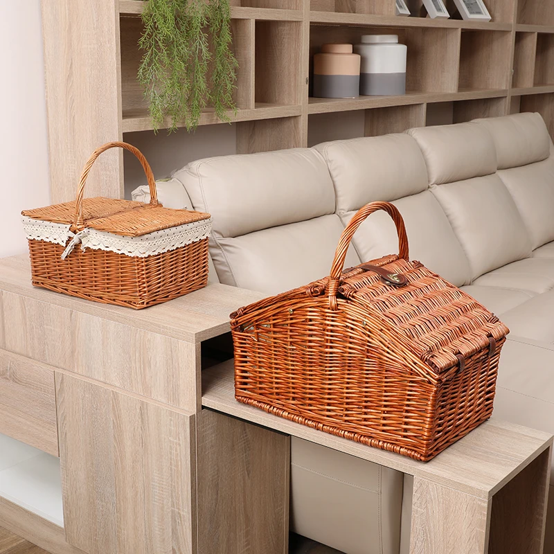 Superior Quality China Wicker Picnic Baskets With Lid And Handle