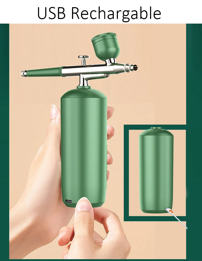 Portable Airbrush Gun For Painting Gravity Feed Dual Action Mini Handheld Air brush 0.3mm For Model Nail tan spray machine