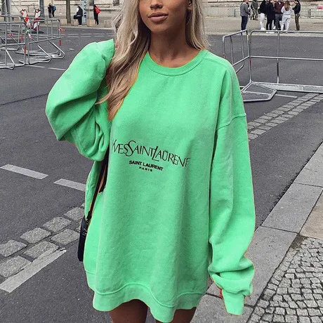 New style sweater fashion casual printed loose sweatshirt trend women tops