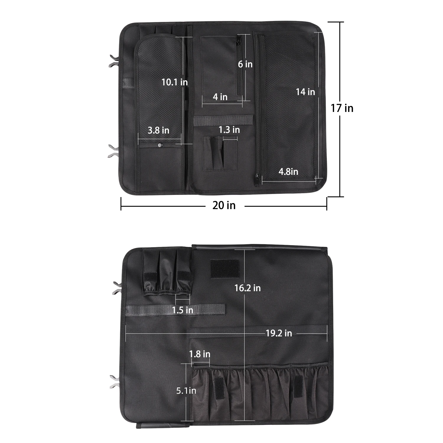 Chef Knife Roll Bag Water-Resistent Storage for Kitchen Knives Utensils Tools