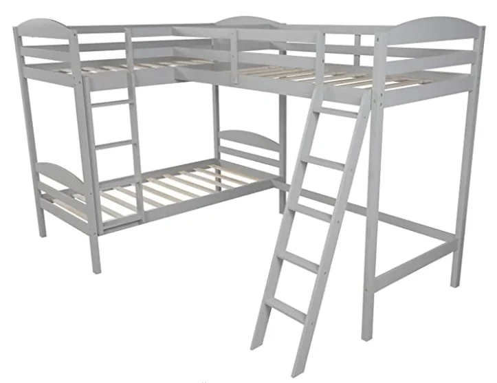  triple bunk bed Solid Wood Twin Low Bunk Bed with Slide