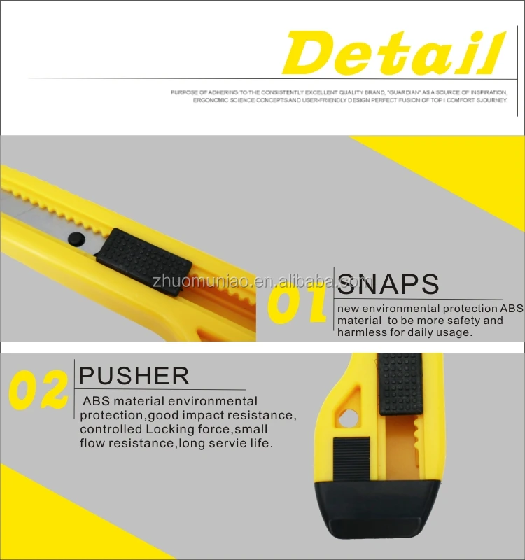 Cheap Paper Pen Knife Retractable Precision Cutter Knife Plastic Utility Knife Office School Tools