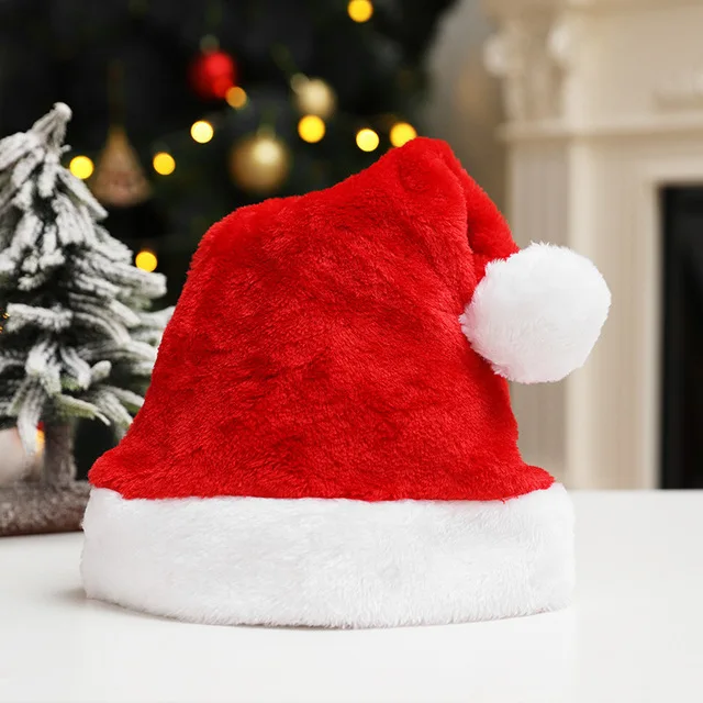 Custom logo embroidery christmas hats for adults gift christmas decorations supplies knitted christmas hats