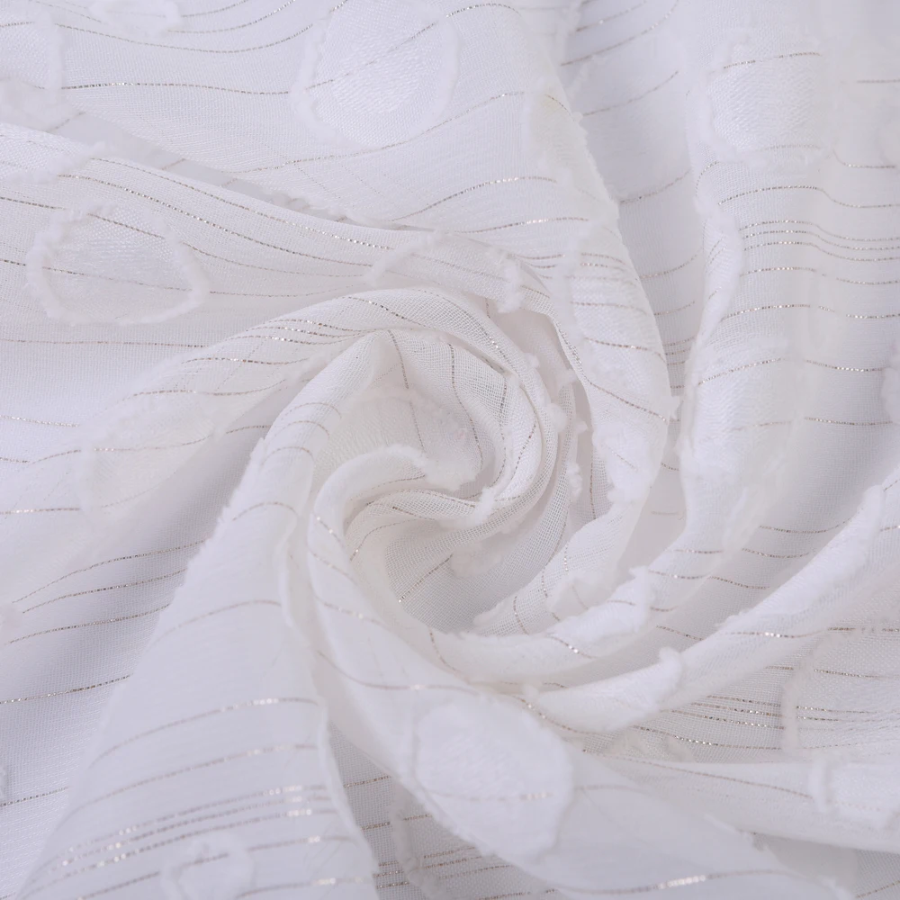 Wholesale hot-sale elastic Breathable 100% polyester dot pattern metallic silk crepon fabric for blouse