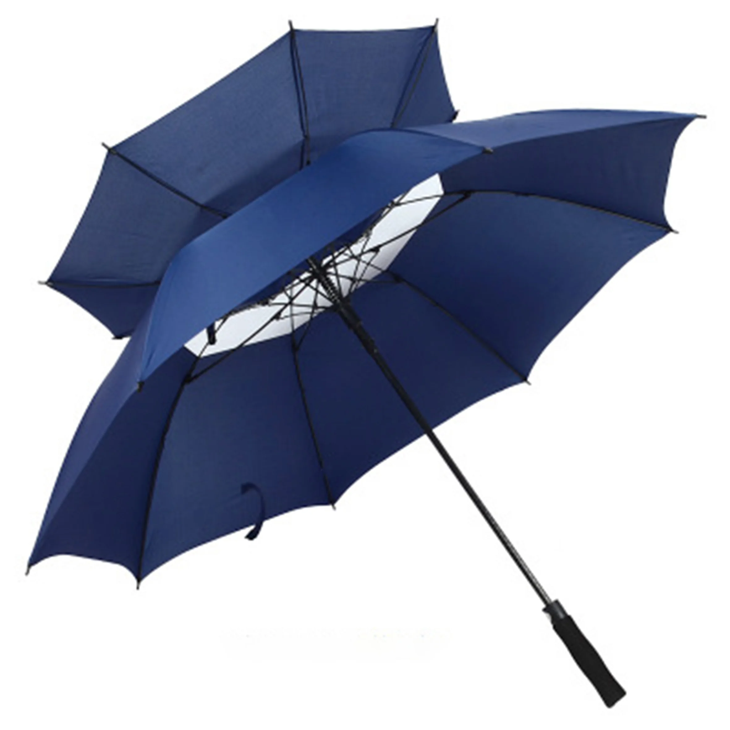 online Hot Sale Eco friendly Automatic Open,Golf Double Canopy Vented Windproof Waterproof Stick Umbrellas/
