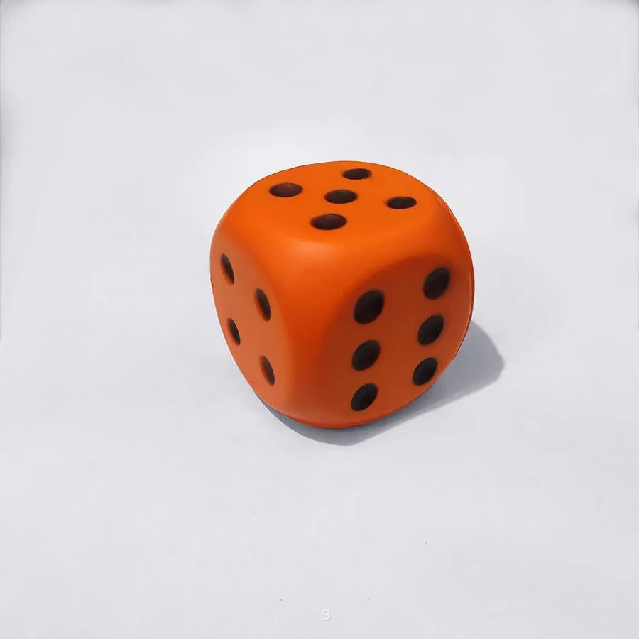Popular 6cm Pu Educational Toy Simulation Dice Gift Hand Pinch Pressure Relief Sponge Solid Elastic Soft Ball For Children