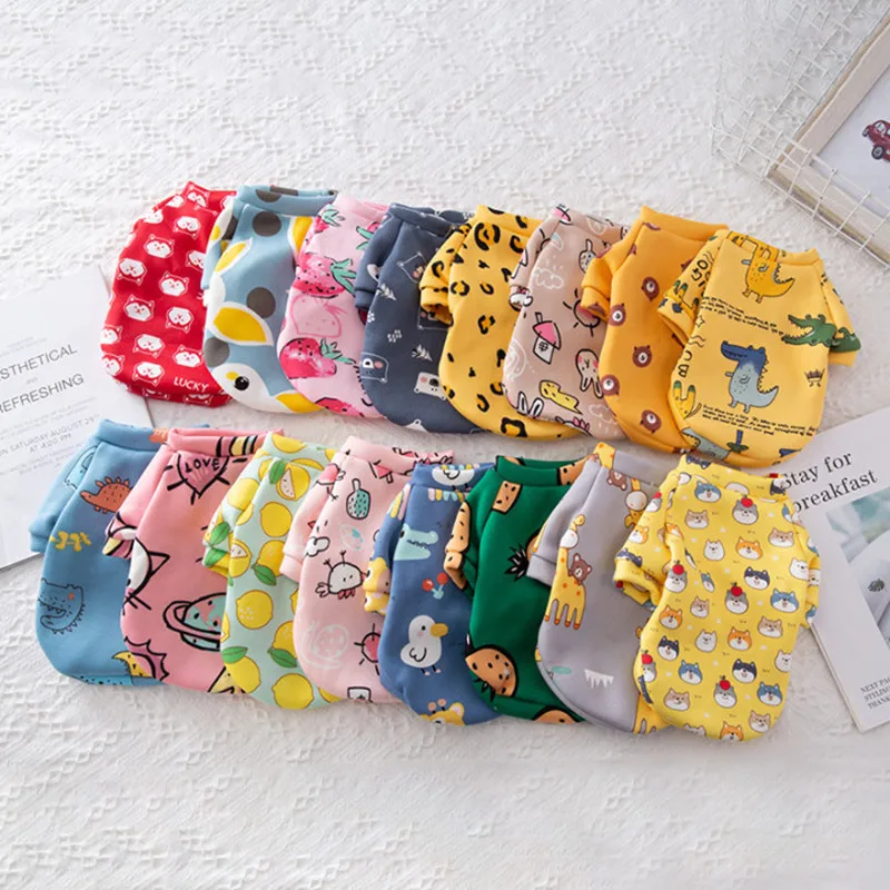 Wholesale Cute Pet Clothes Cartoon Pet Clothing winter & fall Casual Vests Cat Puppy Dogs Clothes for Small Pets