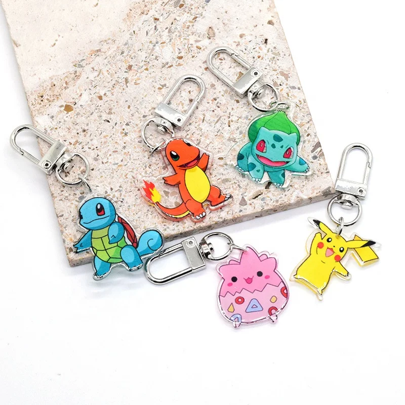 Hot Selling Custom Carton Anime Design Plastic Double Side Print Rainbow Keyrings Wholesale Clear Acrylic Key Chain