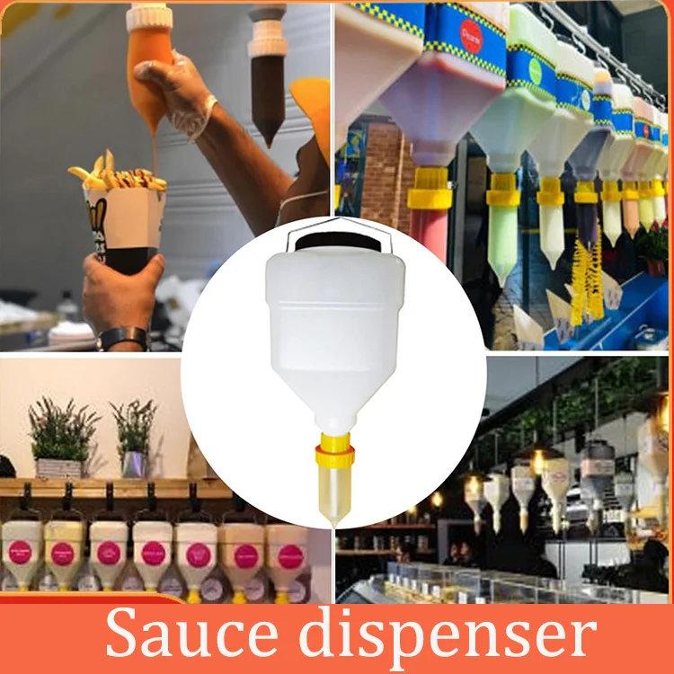 Sauce Dispenser Hanging Empty 5.5L Ketchup Bottle for Camping Outdoor Picnic Sauce Dispenser food Grade Plastic Squeeze Bottles