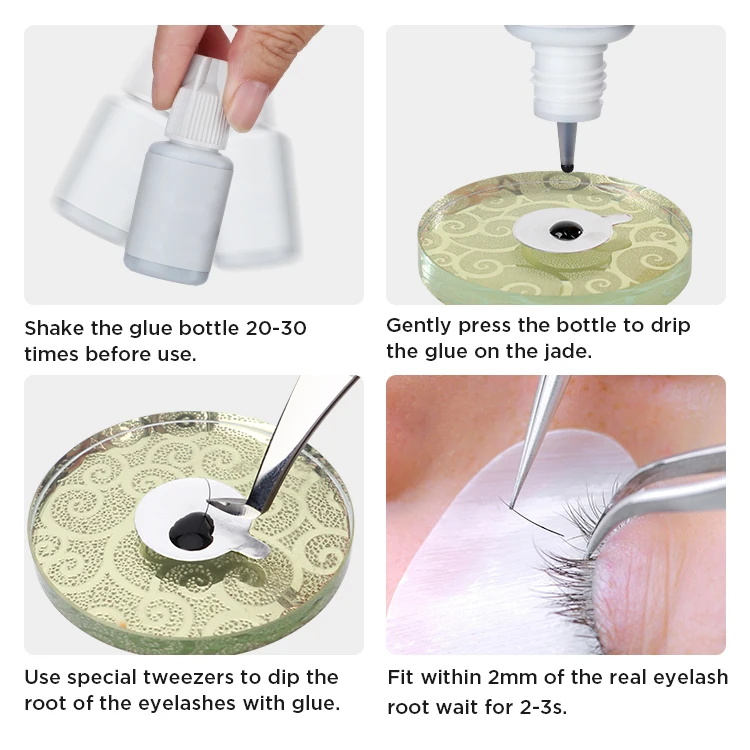 Hollyren Eyelash Extension Adhesives And Glues Private Label Colle a Faux Cil Professional Long Lasting Lash Glue Adhesive