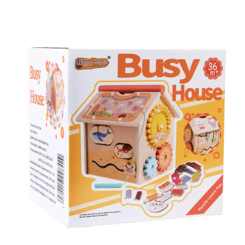 2024 New Arrival  Busy House Multi-functional Wooden Montessori Busy Board for 3+ Year Old Educational Gifts for Boys and Girls