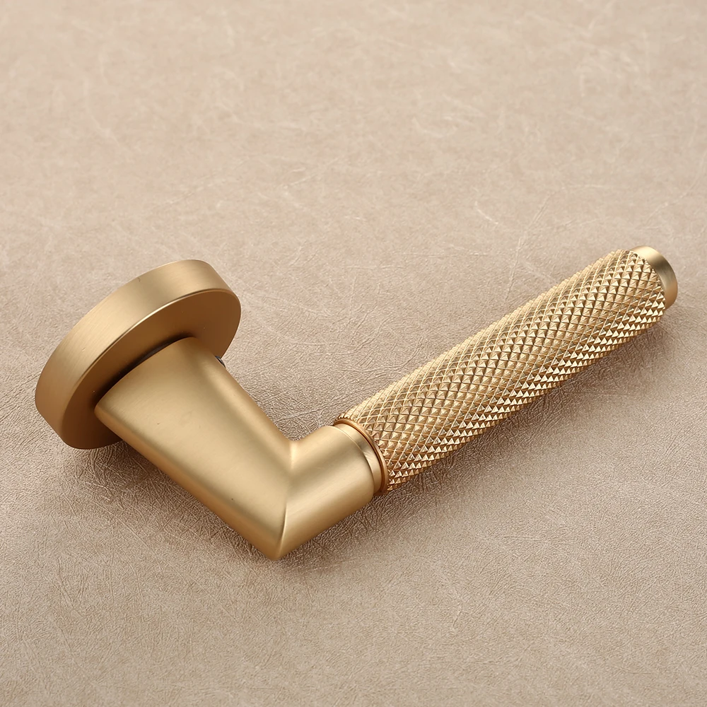 Filta Gold Door Handle Luxury Knurled  Interior Door Lever Handle
