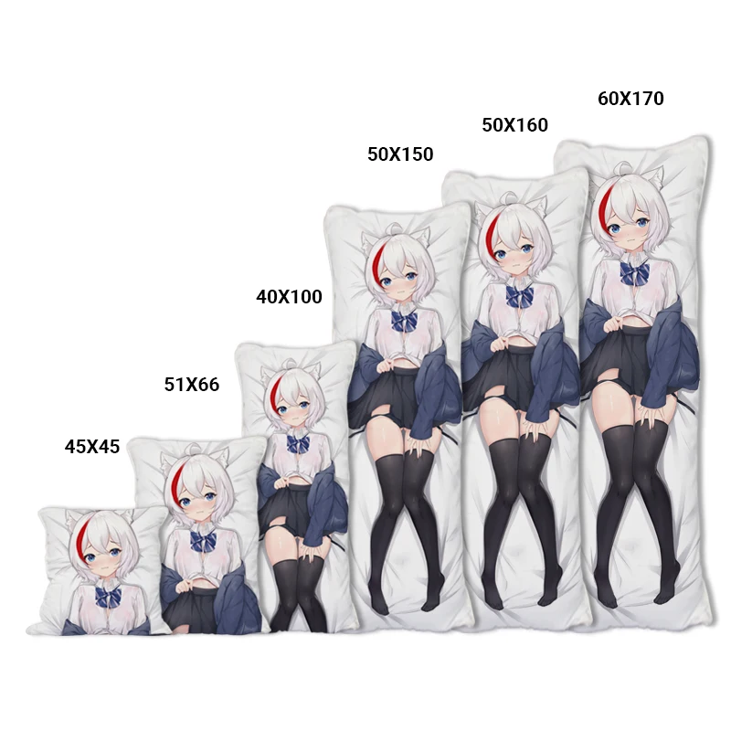 High Quality Custom Size Anime Body Pillow Case Anime Dakimakura Cover for Otaku 51*66CM/20*26in 51*76CM/20*30in