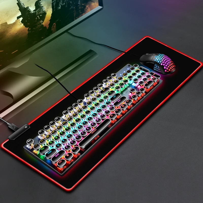 Wholesale Custom Desk Playmats LED Large Light RGB mouse and keyboard pad Gaming Mousepad XXL rgb Mouse Pad