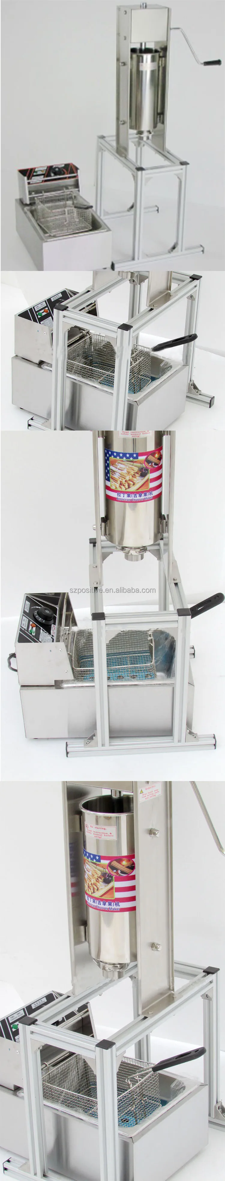 Commercial 5 Liters Spanish Churros Machine and 12 L Fryer for sale