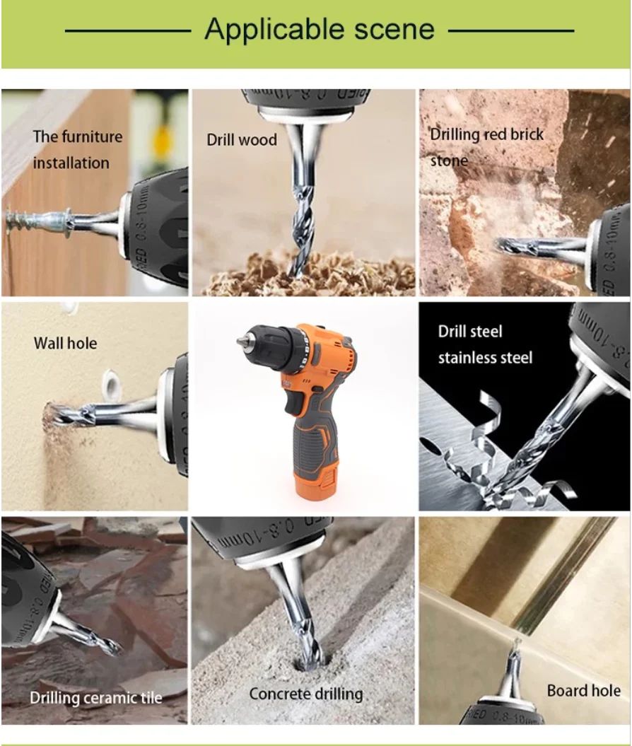 25N.m Cordless Electric Impact Drill 18V Driver Screwdriver Power Tool Combi w/Battery