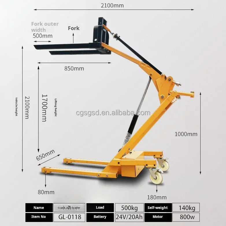 Portable Small Electric Forklift Truck Mini Adjustable Electric Pallet Forklift For Shop Floor