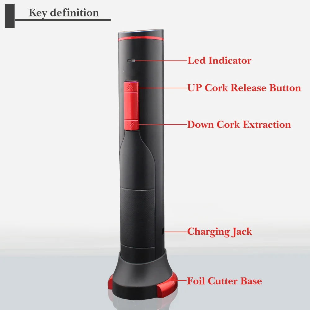 Corkscrew operated automatic electric usb rechargeable multifunction factory wholesale set with foil cutter bottle wine opener