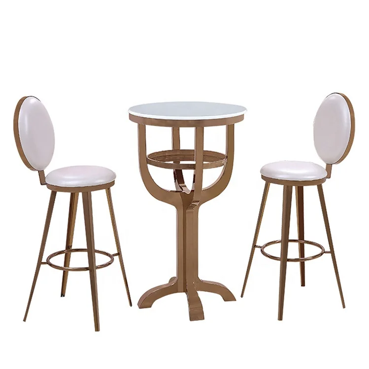 Design Luxury Stainless Steel Gold High Leg Party Event Banquet Chairs Luxurious Round Table for Wedding