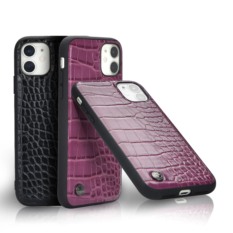 
China Manufacture phone leather case crocodile Leather Case factory price Covers For IPhone 11 12 Pro Max samsung huawei hanman 
