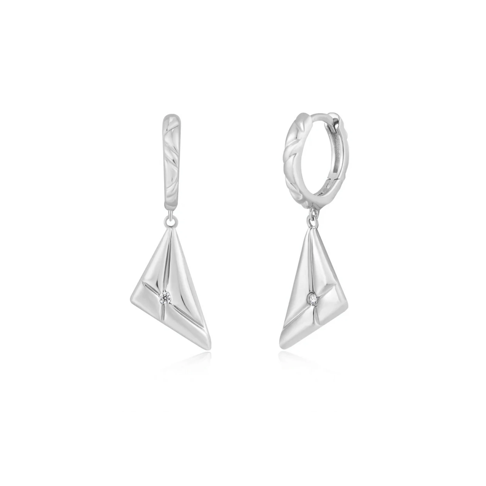 FUAMAY Wholesale Triangle Shape 925 Sterling Silver Drop Earrings Jewelry Women