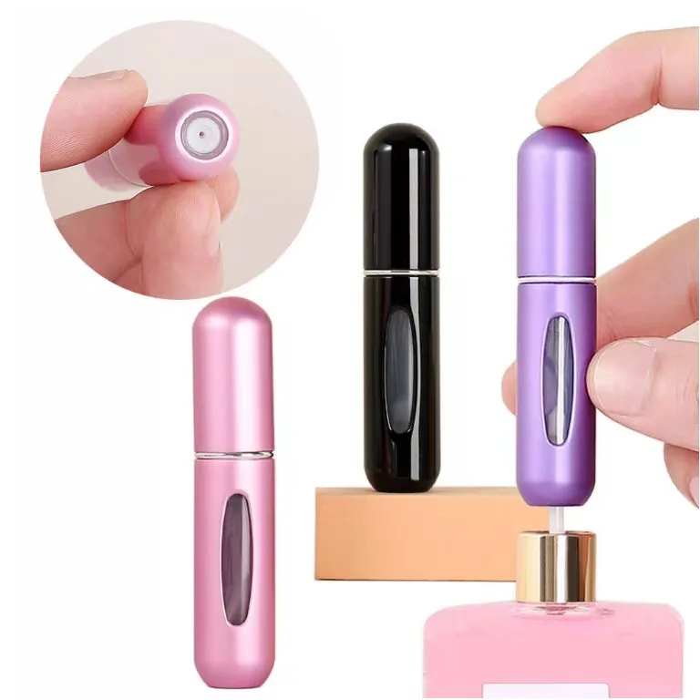 5ml 8ml 10ml Mini Perfume Atomizer Travel Refillable Portable Empty Aluminum Perfume oil Spray Refill Bottle