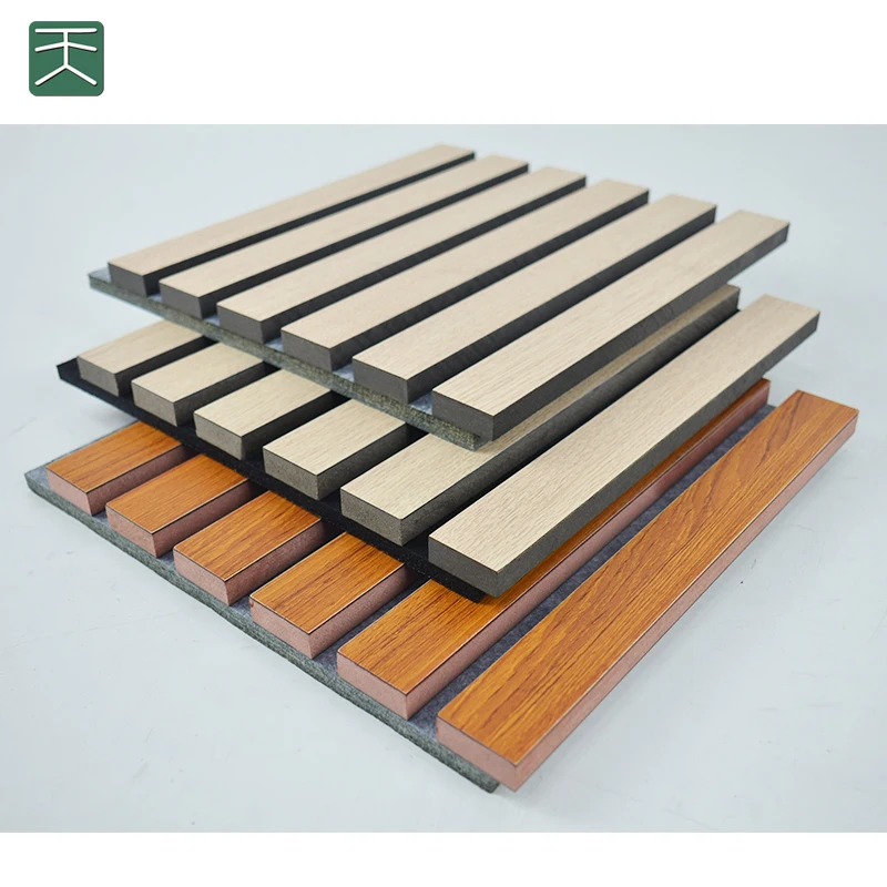 Tiange Wall And Ceiling Sound Absorbing Decor Pet With Wood Strip Acoustic Panels For Gymnastic