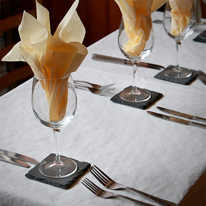 wholesale D10CM Natural Slate Drink Coasters Glass Mug Cup Mats Drink Pats Table Placemats For Home Kitchen Use