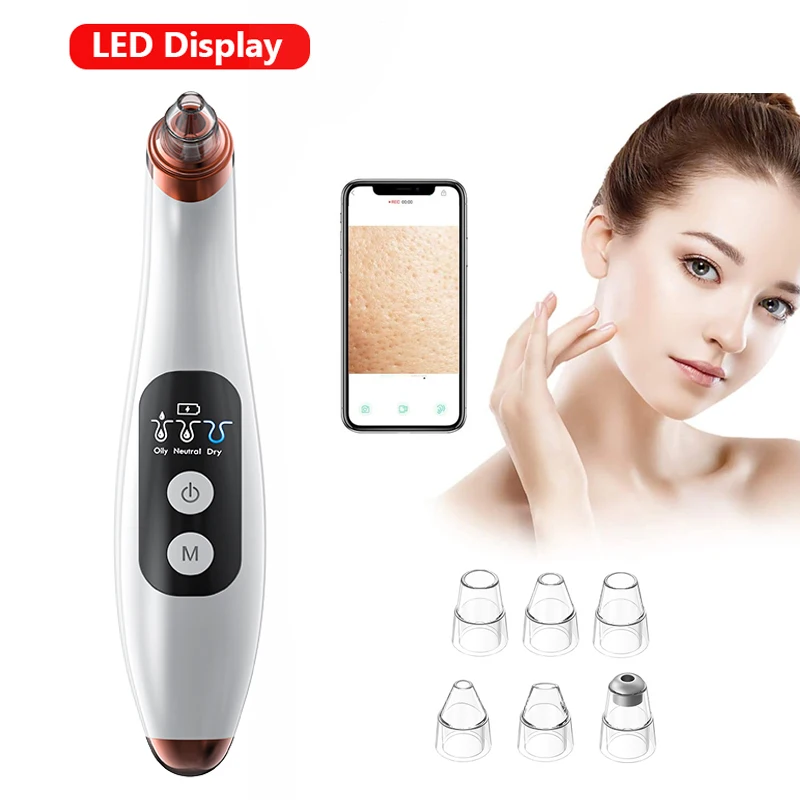 Wifi Visual Nose Pore Clean Blackhead Extractor 3 Gear Vacuum Blackhead Remover With Camera