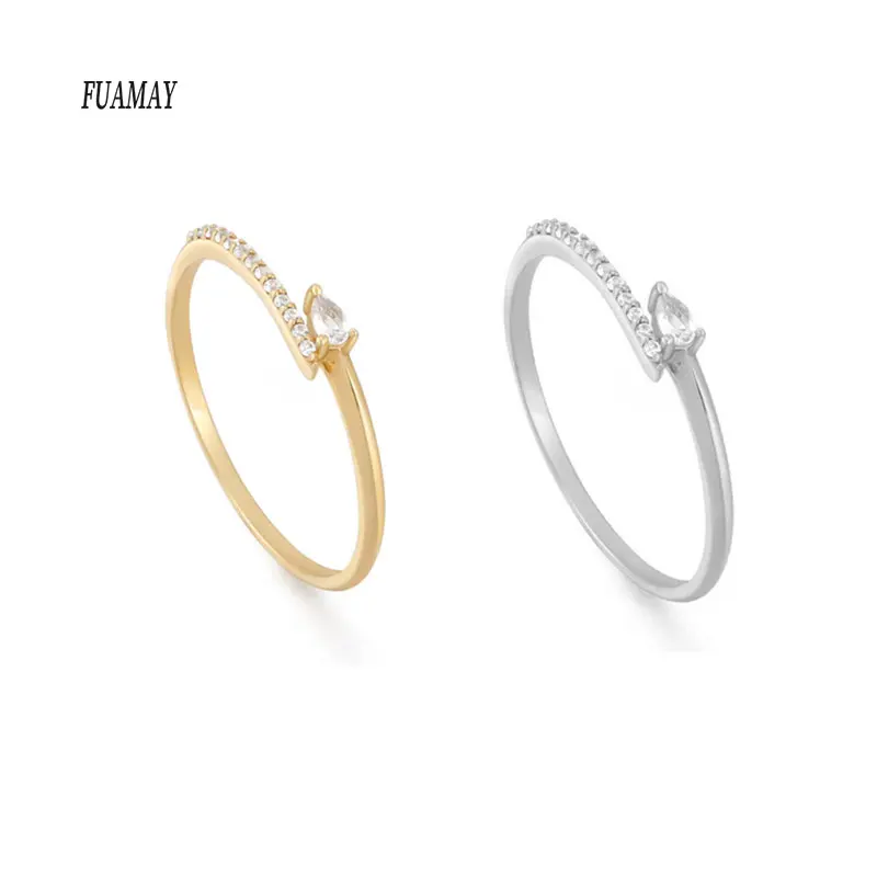 FUAMAY Trendy Products Dropshiping Custom Silver Jewelry 925 Fashion Adjustable Wrap Ring