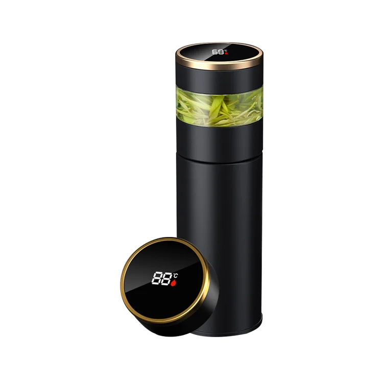 Wholesale Smart Lcd Display Double Wall with Infuser Separator Stainless Steel Tea Bottle
