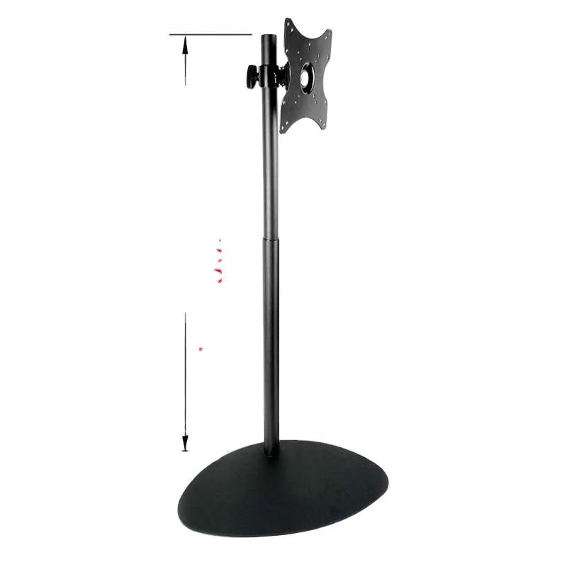 DL-R01-600 66cm-120cm height adjustable steel lcd tv desk stand monitor floor holder big heavy base with pole 200X200 100x100