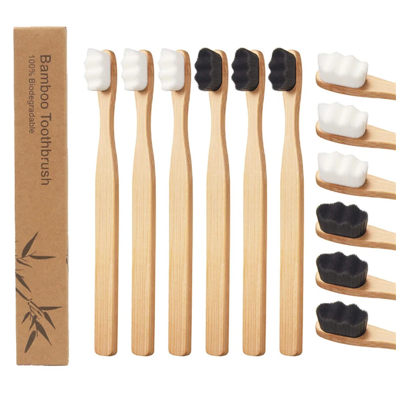 100% Natural Biodegradable Wholesale Soft Kids Adults Home Hotel Travel Bamboo Toothbrush with Engraving Logo