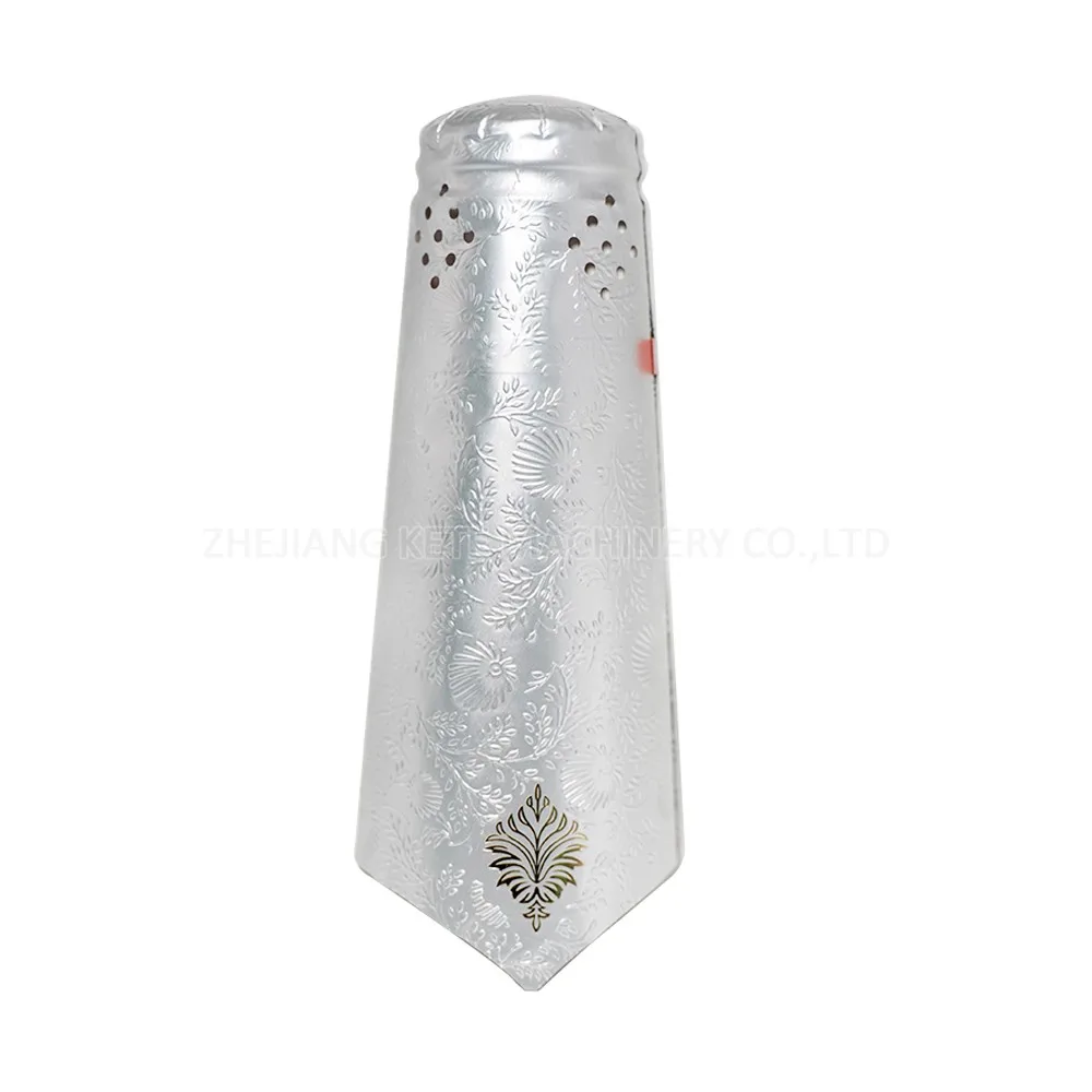 Factory Price Champagne PVC Embossed Wine Bottle 30mm PVC Heat Shrink Capsule Cap Clear Tin Aluminum Wine Capsules