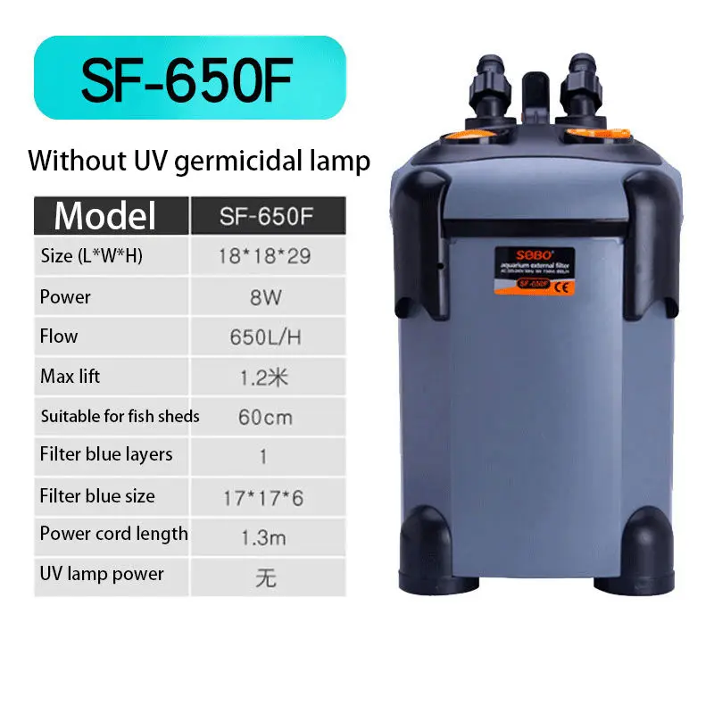 Оптовая продажа SF-650F/850F/1000F/1200F/1500F Новое поступление аквариум внешний фильтр для аквариума канистра фильтра
