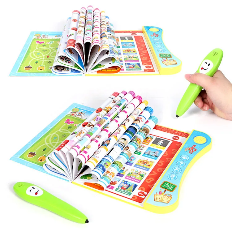 Factory Wholesale Price Custom Size Material With Push Button / Reading Pen Talking Kids Sound Musical Books